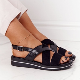 Sandálias Camurça Sergio Leone SK039 Preto e Prata 1