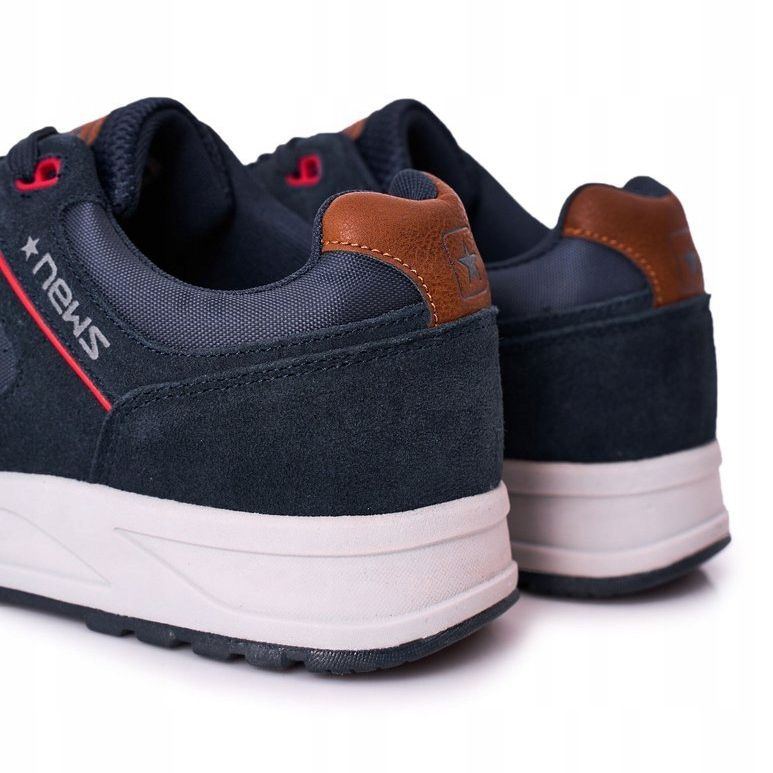 NEWS Sapatos esportivos masculinos. Sneakers Navy Fabian azul marinho 1