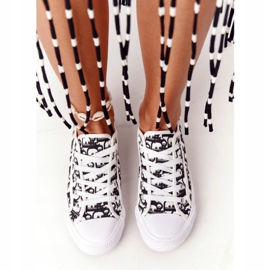 PS1 Tênis feminino logado branco e preto - folga 1