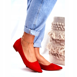 EVE Bailarinas femininas em Spitz Suede Red Westley vermelho 1