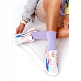 Sapatos esportivos femininos com espuma viscoelástica Big Star HH274809 branco-rosa tolet azul amarelo 3