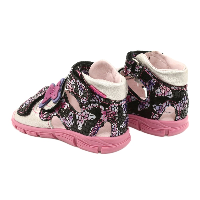 Mazurek Sandálias de couro para meninas altos preventivos 291 com uma borboleta prata 5