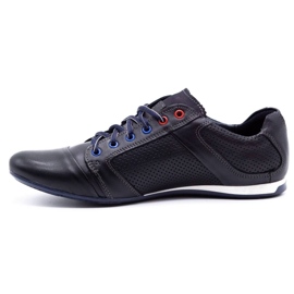 Lemar Sapatos de couro masculino 882 grão azul marinho escuro 1