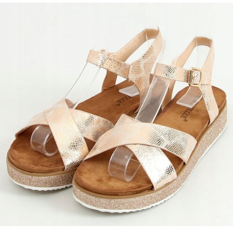 Sandálias femininas Champagne 100-139SA-1 Champagne multicolorido rosa 1