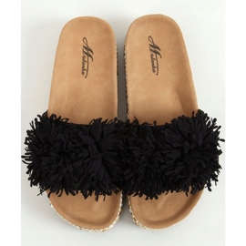 Chinelos pretos 2260 pretos na sola decorada 1