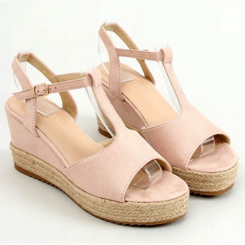 Alpercatas rosa em cunhas rosa WX-08 rosa 1