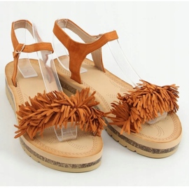 Sandálias com franjas camelo JN315 Camel castanho 1