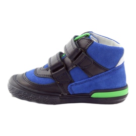 Botins de couro azul marinho/azul com velcro, Bartek 91756 2