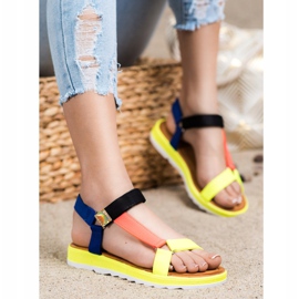 SHELOVET Sandálias elegantes com velcro multicolorido 1