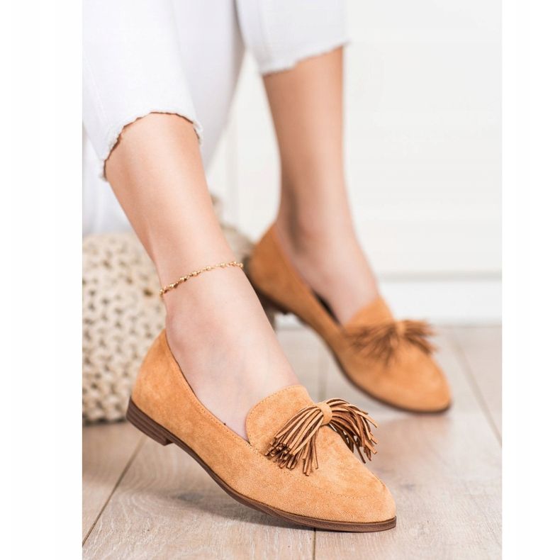 Evento Lordes de camurça com franjas marrom 1