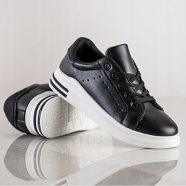 Diamantique Tênis com inserção de brilho preto 1