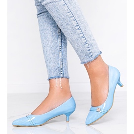 Sapatos azuis no salto baixo de Molly azul 1