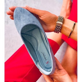 Blue CC212P Bailarinas de camurça lisa azul 2