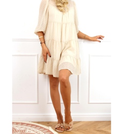 Chinelos bege com uma corrente decorativa 35-230 Beige 2