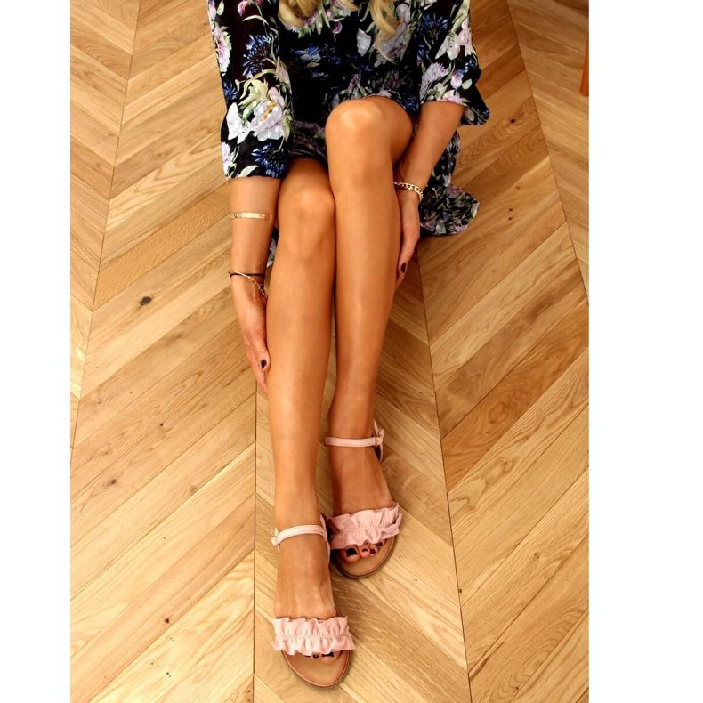 Sandálias femininas rosa WL1635 Nude 1