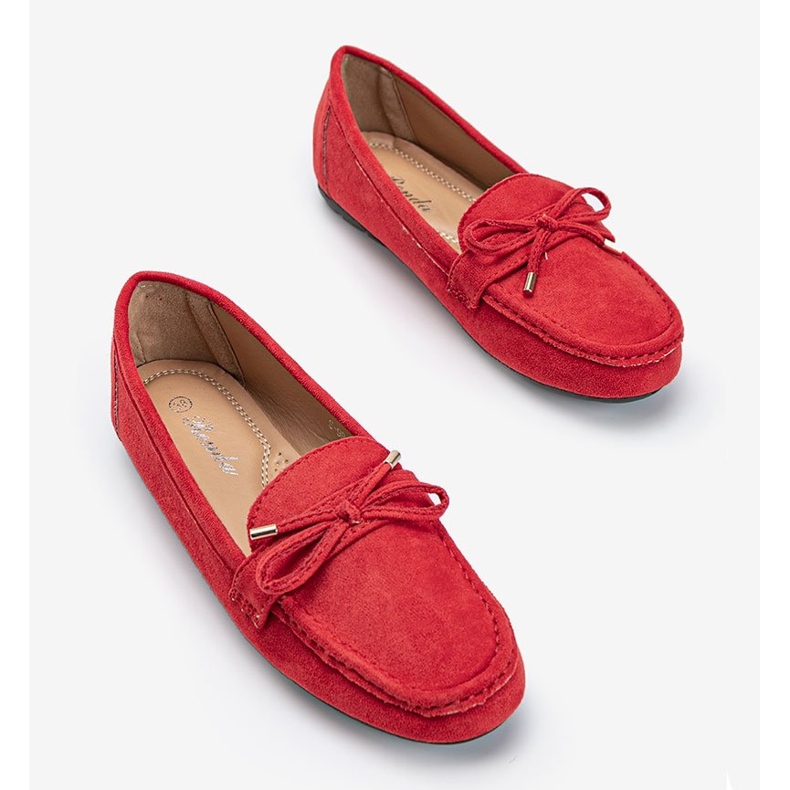 Mocassins vermelhos com laço Deonte 1