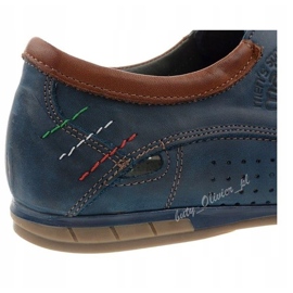 Olivier Sapatos perfurados masculinos 563 azul marinho 2