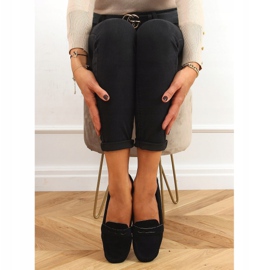 Mocassins femininos negros S-980 pretos 1