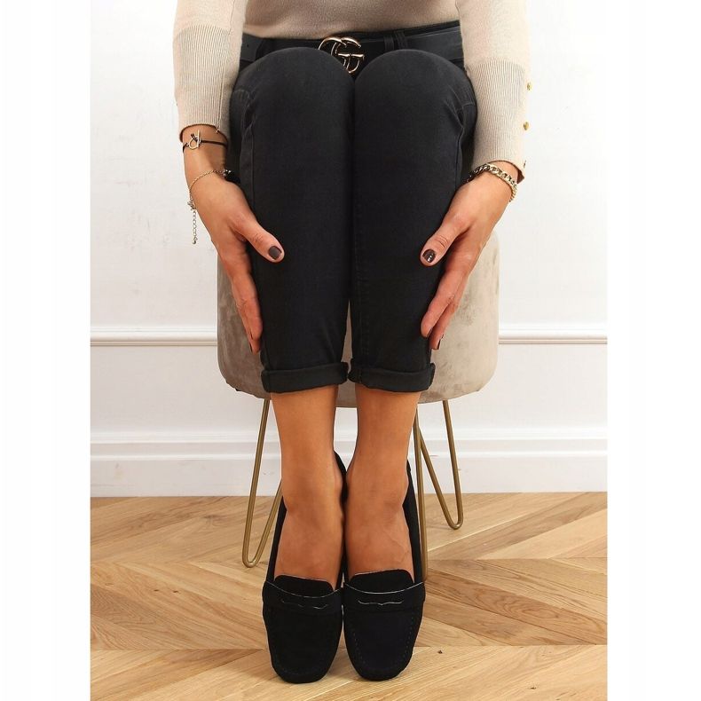 Mocassins femininos negros S-980 pretos 1