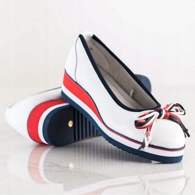 Filippo Bombas de couro confortáveis branco 1