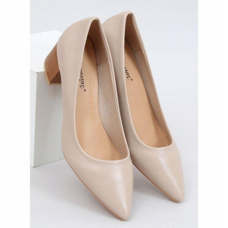 Sapatos de salto alto bege CL76P Bege 1 Sapatos de salto alto bege CL76P Bege 1