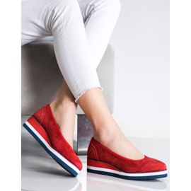 Filippo Bombas de cunha de couro vermelho 2