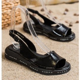 Filippo Sandálias lacadas confortáveis preto 1