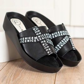 Filippo Chinelos de couro da moda preto 1