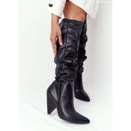 Botas de couro femininas Lu Boo Black preto 1