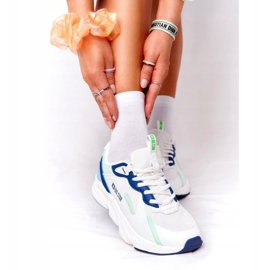 Sapatos esportivos femininos com espuma viscoelástica Big Star HH274810 branco azul verde 4 Sapatos esportivos femininos com espuma viscoelástica Big Star HH274810 branco azul verde 4