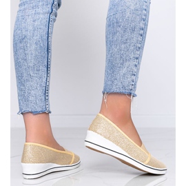 Bailarinas de ouro cintilante na cunha Glam Star dourado 1