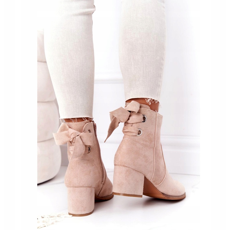 PJ1 Botas quentes femininas de salto Beige Kayla bege 3