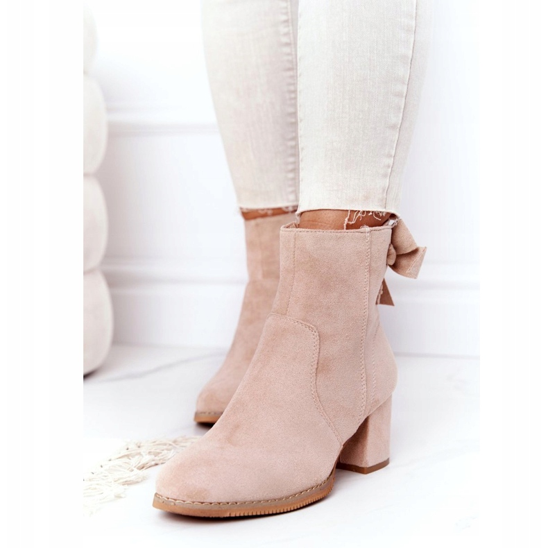 PJ1 Botas quentes femininas de salto Beige Kayla bege 2