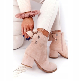 PJ1 Botas quentes femininas de salto Beige Kayla bege 1