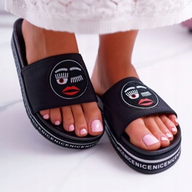 Chinelos femininos na plataforma S.Barski 802-10 Preto 2