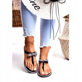 LU BOO Chinelos femininos de borracha pretos chinelos strass Lou 2