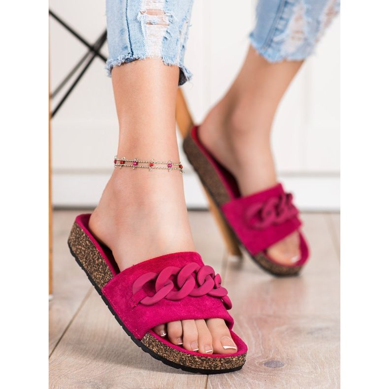 SHELOVET Chinelos elegantes com enfeite laranja 1