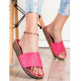 SHELOVET chinelos de tecido da moda rosa 2