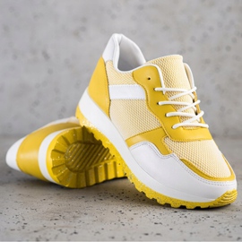 Bestelle Tênis com plataforma brilhante branco amarelo 1