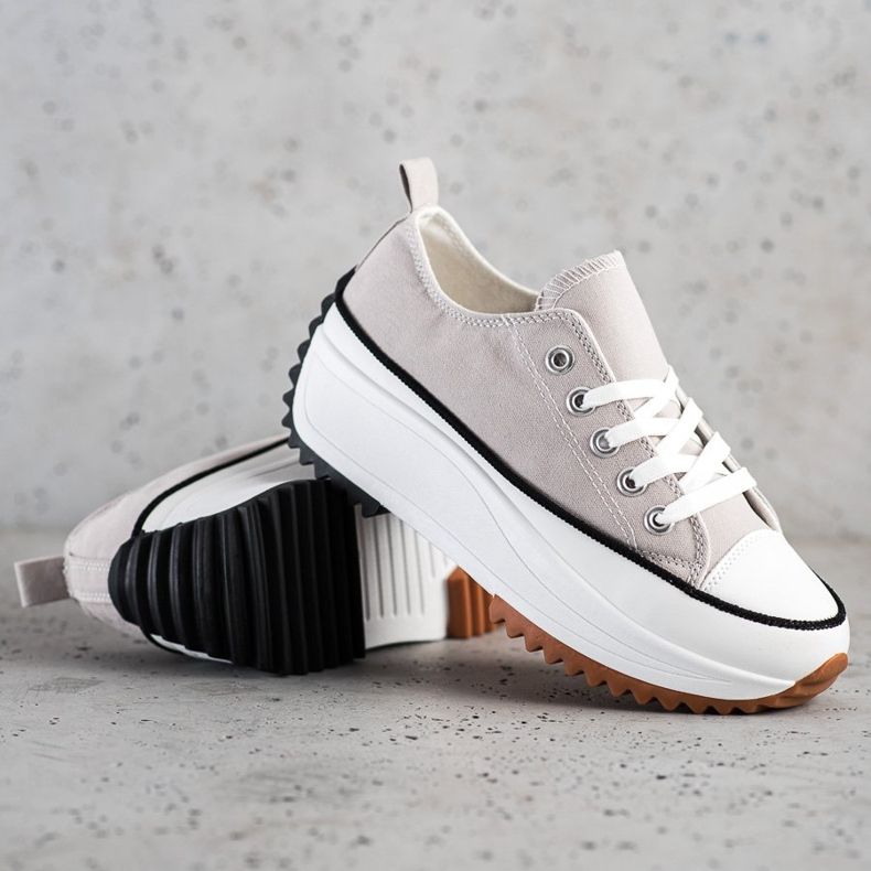 SHELOVET Tênis em plataforma alta cinza 1