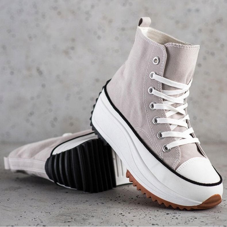 SHELOVET Tênis alto na plataforma cinza 1