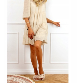 Chinelos bege com flores 35-219 Beige 2