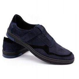 Polbut Sapatos casuais masculinos de couro 2102 azul marinho preto azul-marinho 3
