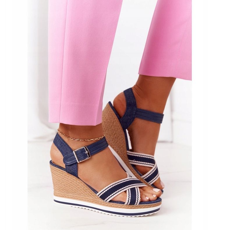 PG1 Sandálias de cunha Azul marinho Onda do mar 2