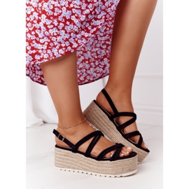 PS1 Sandálias pretas na plataforma trançada preta Crazy In Love preto 2