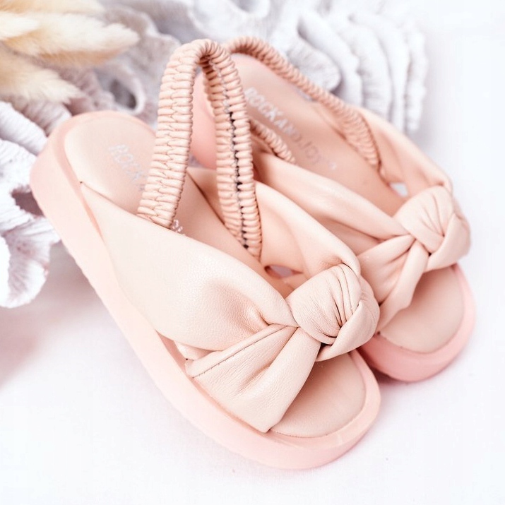 FR1 Sandálias infantis com chiclete rosa com nervuras 2