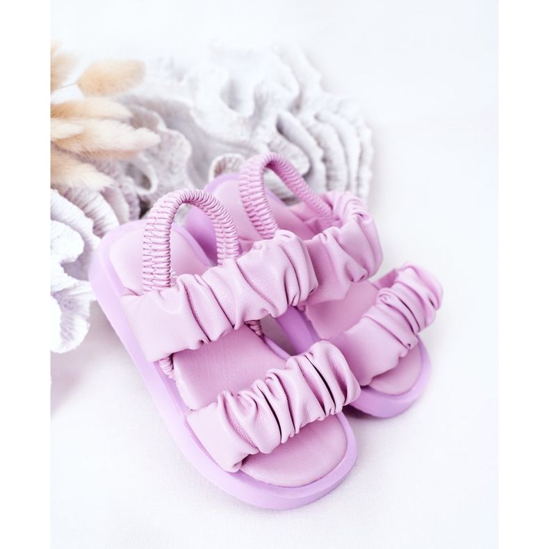 FR1 Sandálias infantis com doçura violeta com nervuras tolet 2