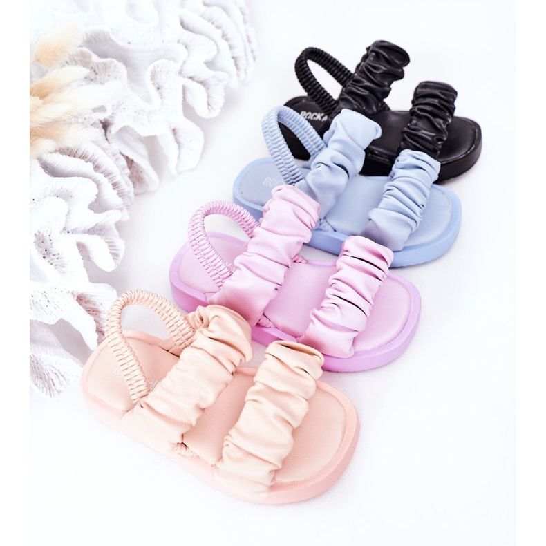 FR1 Sandálias infantis com doçura azul com nervuras ['azul'] 1