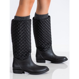 SHELOVET Galochas altas acolchoadas preto 1