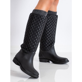 SHELOVET Galochas altas acolchoadas preto 2